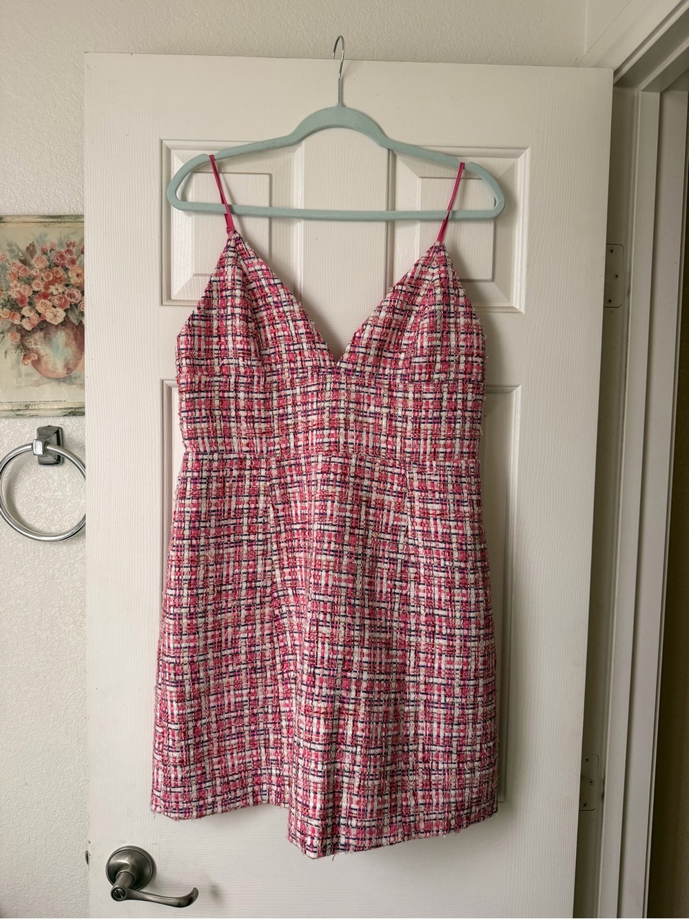 House of Harlow 1960 Candy Pink Tweed Midi Dress